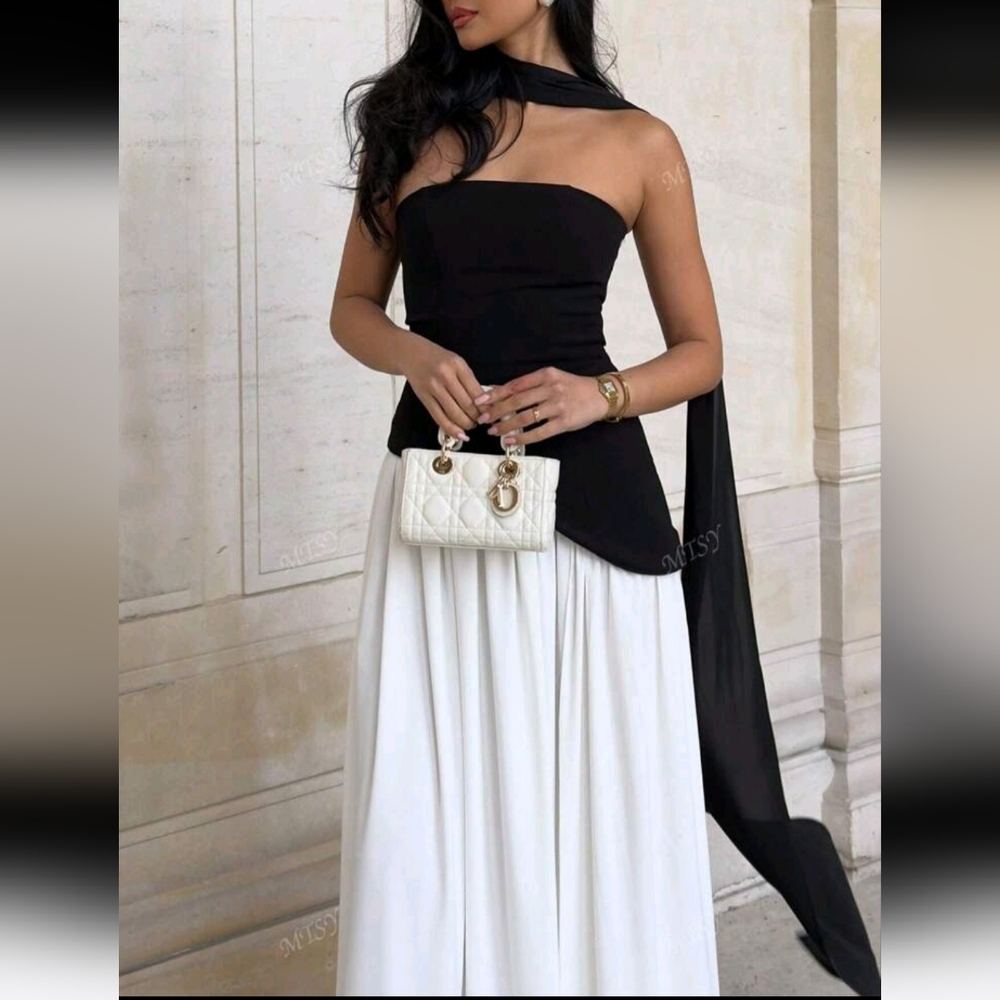 Women's High Slit Chiffon Flowy Hem Wedding Party Beach Holiday Sexy Dress - Picture 3 of 6
